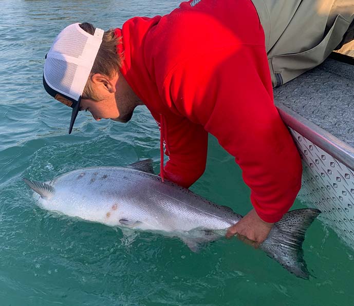 Kenai, Alaska boat fishing for salmon